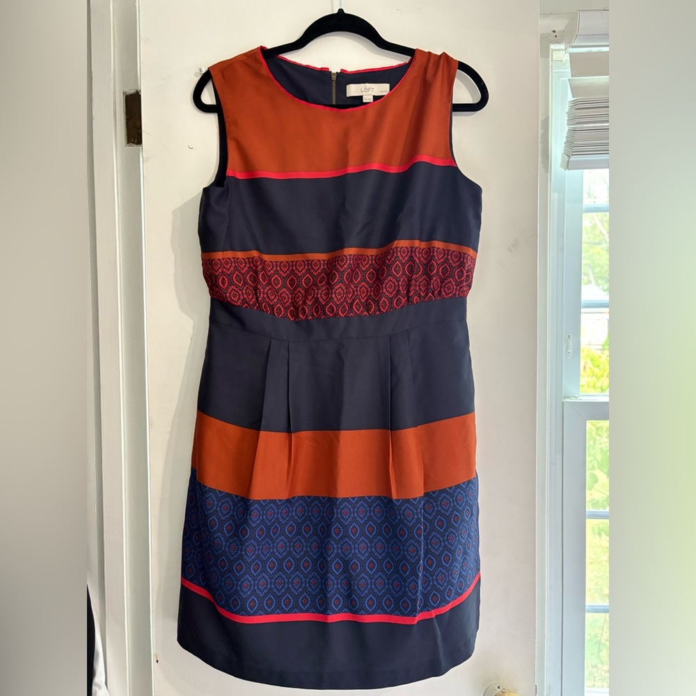 LOFT Multicolor Patterned Mini Dress